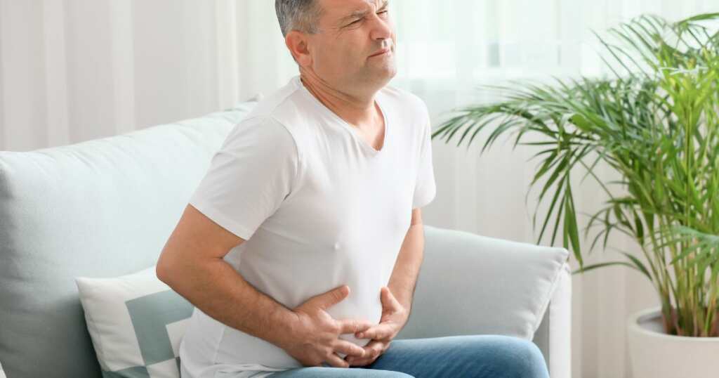 Man with IBD - Inflammatory Bowel Disease - stomach inflammation