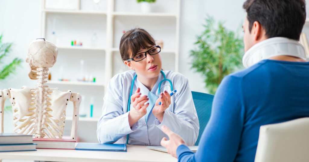 Man with Spinal Cord Injury Pain - Doctor - check up - Needs relief