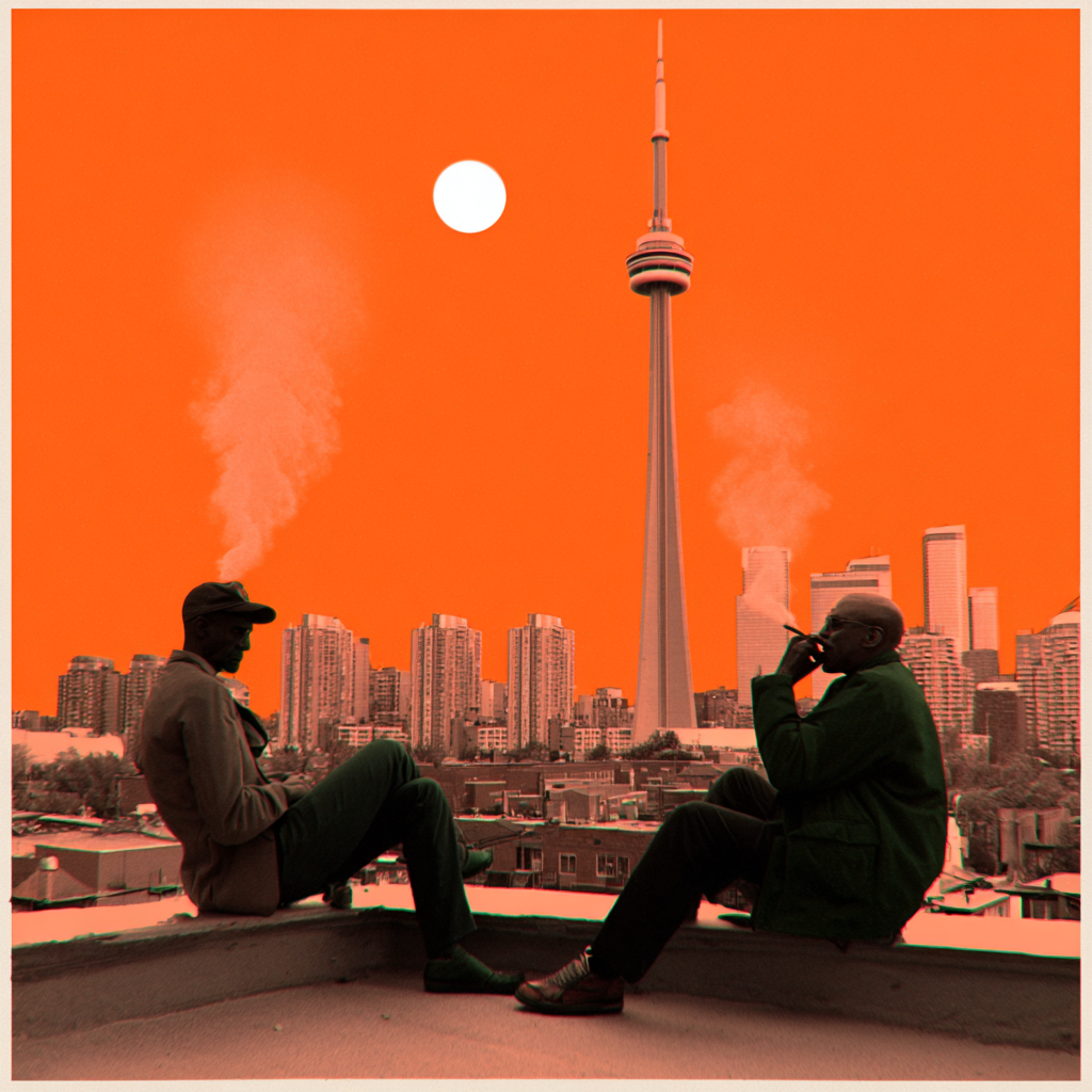 Men sitting and waiting for their Toronto weed delivery