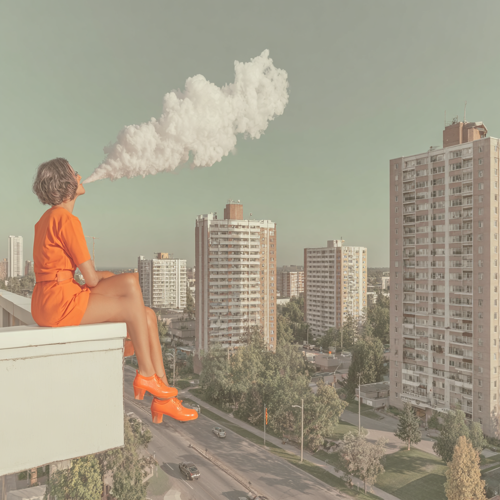 Woman smoking weed in Mississauga