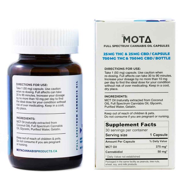 Mota 11 Capsules 25MG THC 25MG CBD 11 2