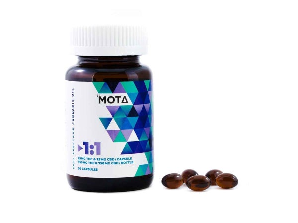 Mota 11 Capsules 25MG THC 25MG CBD 11