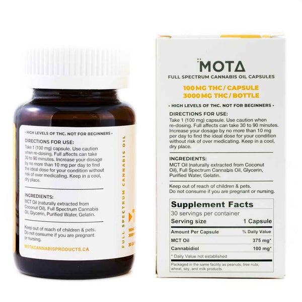 Mota THC Capsules 100MG THC 3