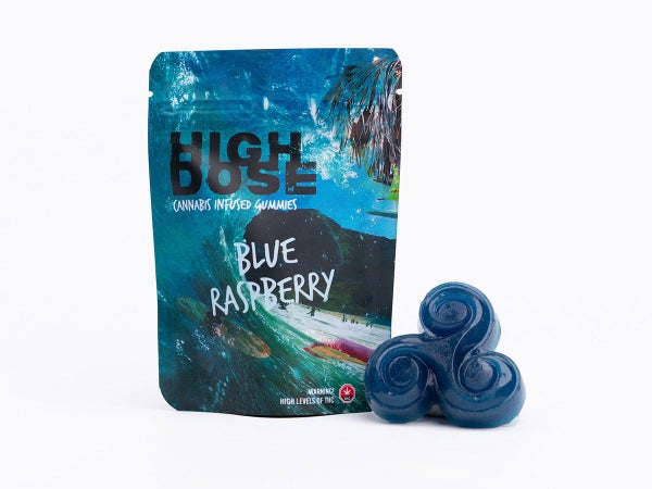 High Dose Cannabis Infused Gummies BlueRaspberry