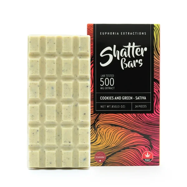 edibles euphoria extractions shatter bar cookies 500mg sativa