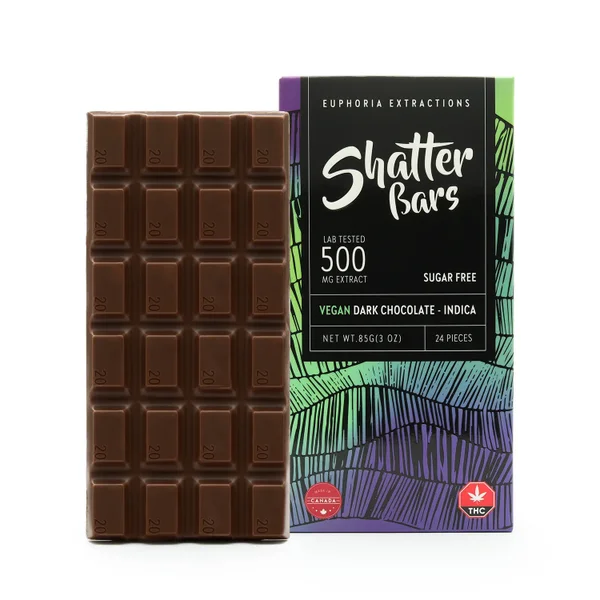 edibles euphoria extractions shatter bar dark choc 500mg indica