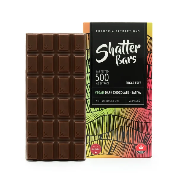 edibles euphoria extractions shatter bar dark choc 500mg sativa