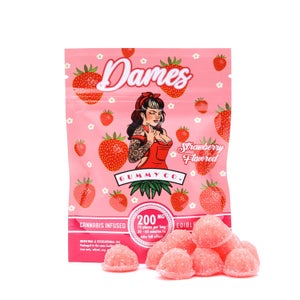 finished goods edibles dames gummies sour strawberry front 1 7