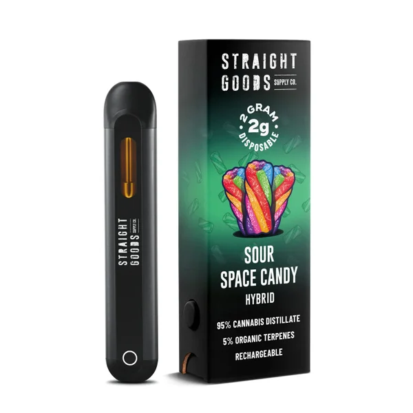 straight goods disposable vape 2g sour space candy 3