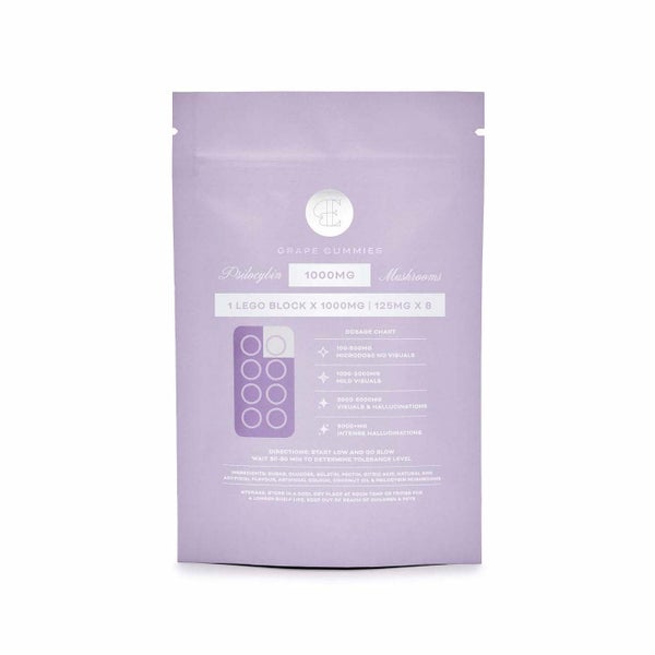 Grape GUMMIES 1000MG Back EP whitebg