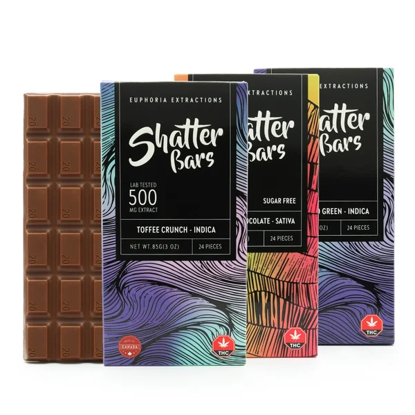 edibles euphoria extractions shatter bar 500mg cover