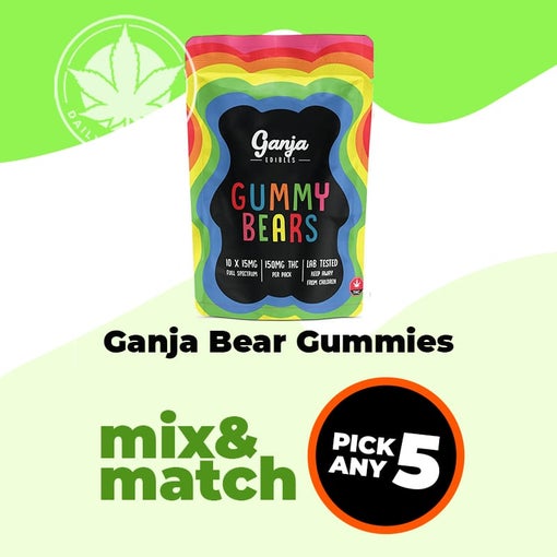 5 Pack Ganja Bear Gummies - Mix and Match