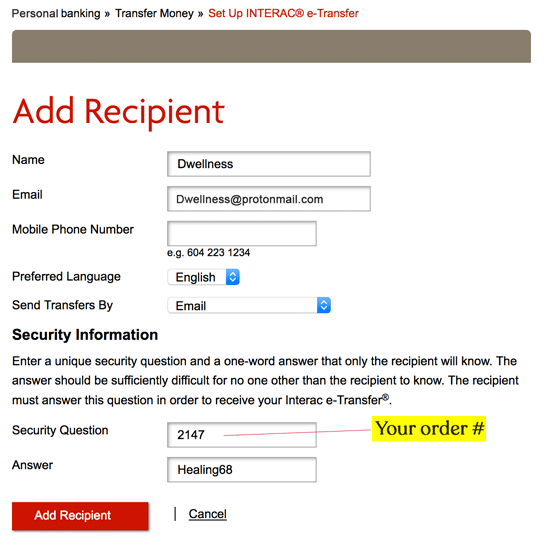 e-Transfer payment guide - Dose Magic Mushroom Shop