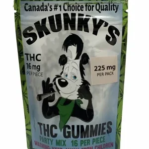 Burnaby Buds offers Skunky's Gummies Mix And Match - Buy 4 Get 1 Free! Enjoy a delicious selection of gummy flavors from our unique mix. Experience the sweet taste and freshness with every bite, each pack containing an assortment of fruit-flavored treats. Shop now for this special offer!