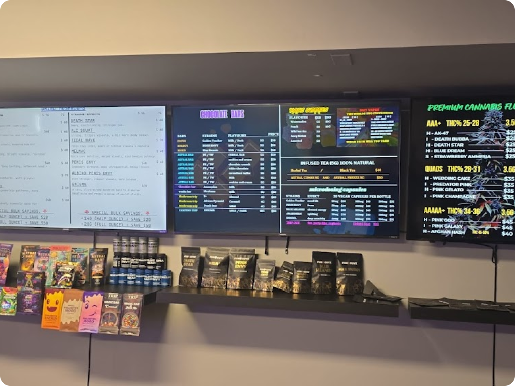 FunGuyz - Magic Mushroom Dispensary at 2350 Yonge St, products inside the store