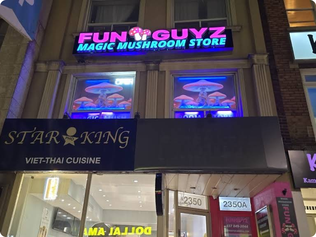 FunGuyz - Magic Mushroom Dispensary at 2350 Yonge St, storefront from the outside