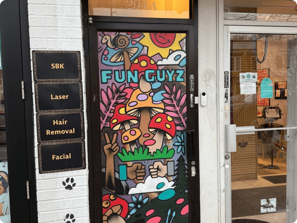 Funguyz - Magic Mushroom Dispensary at 294a Danforth Ave, front door