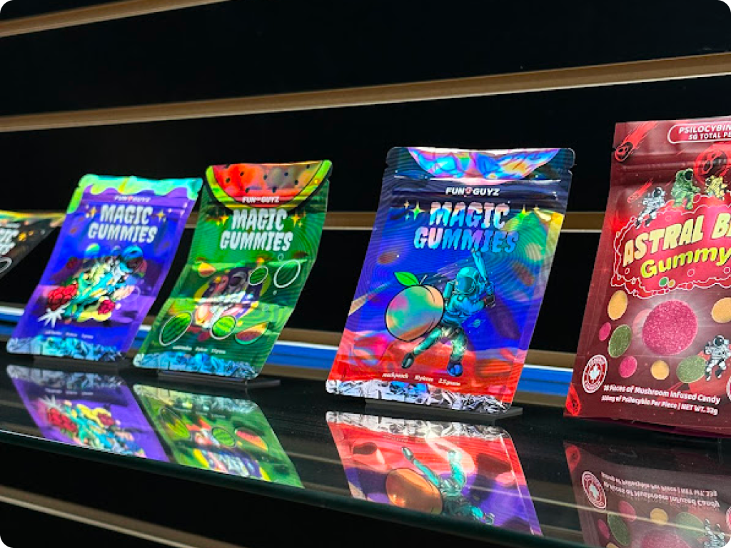 Products on shelves of the Queen Street East dispensary