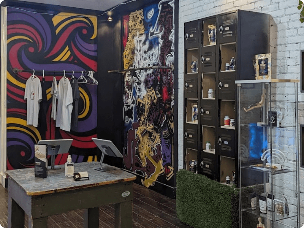 The interior of Funguyz magic mushroom dispensary on Queen Street West