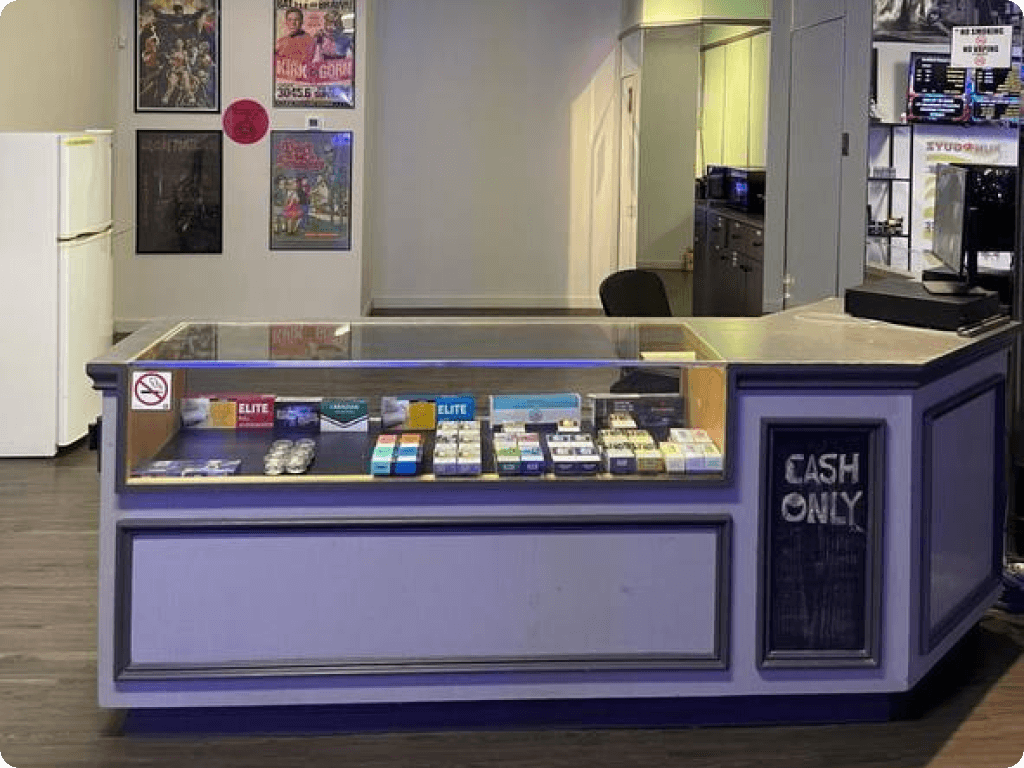 Funguyz magic mushrooms dispensary in London, the checkout area