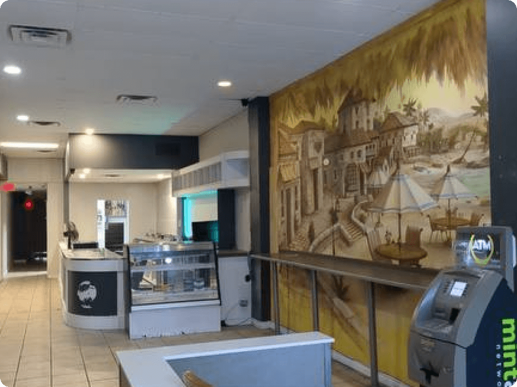 The checkout area in Funguyz magic mushroom dispensary in Windsor