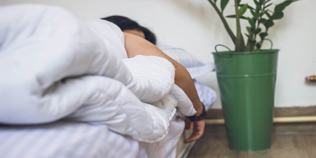 Woman Sleeping after smoking cannabis