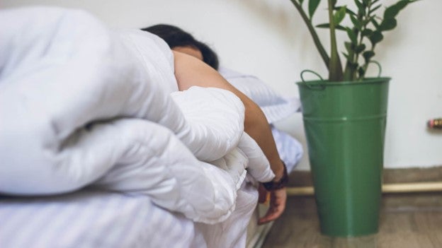 Woman Sleeping after smoking cannabis