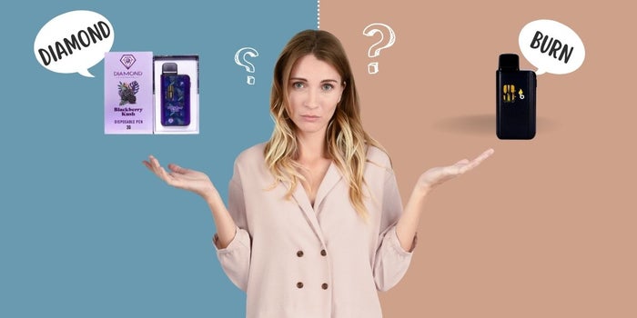 Comparison of burn and diamond concentrates 3g vapes.