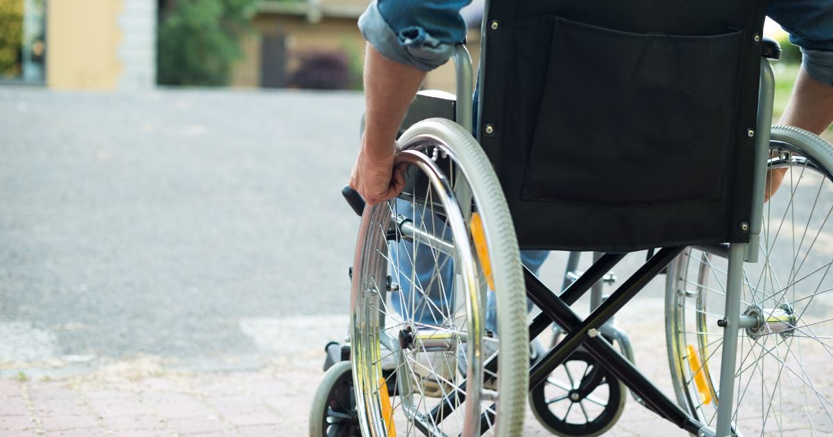 Wheel chair - person with Multiple Sclerosis