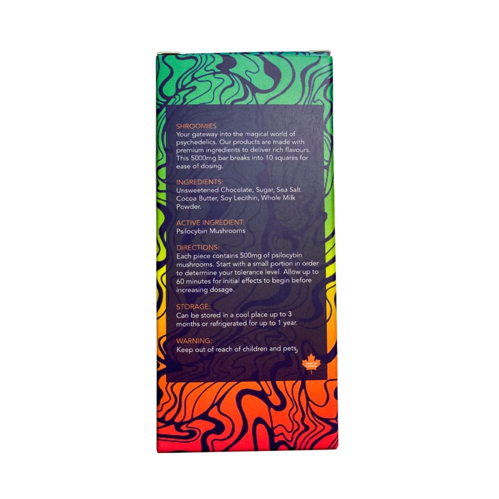 Shroomies - Magic Mushroom Chocolate Bar - Dark Chocolate Sea Salt 5000mg