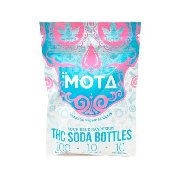 Mota - THC Sour Blue Raspberry Soda Bottle Gummies