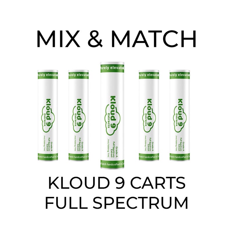 5 Pack Kloud 9 Full Spectrum Cartridges - Mix and Match