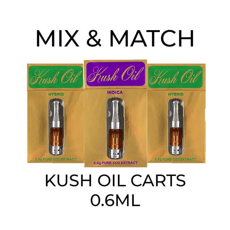 5 Pack Kush Oil Vape Cart 0.6ml - Mix and Match