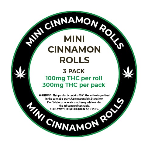 THC Infused Two-Bite Cinna Rolls - 3 pack