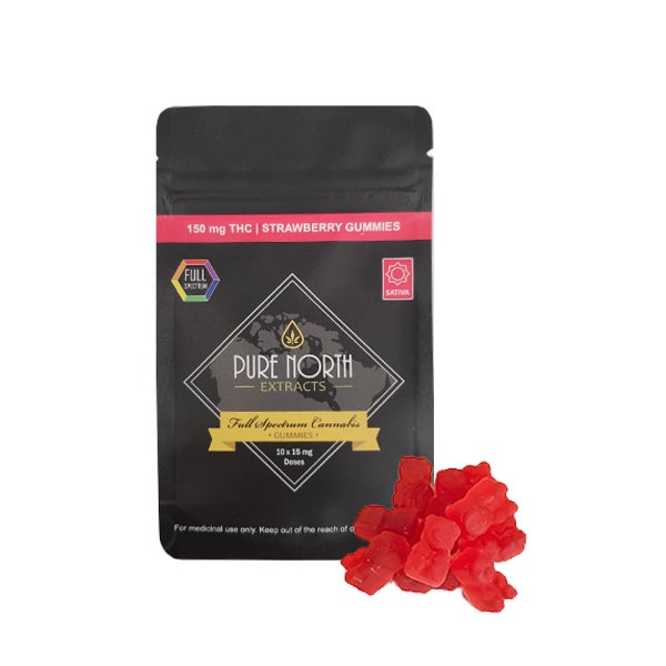 PNE Full Spectrum Gummies - SATIVA/Strawberry - 150mg THC