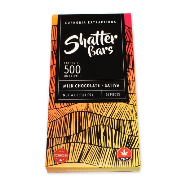 Euphoria Extractions - Shatter Bars - Milk Chocolate - Sativa 500mg