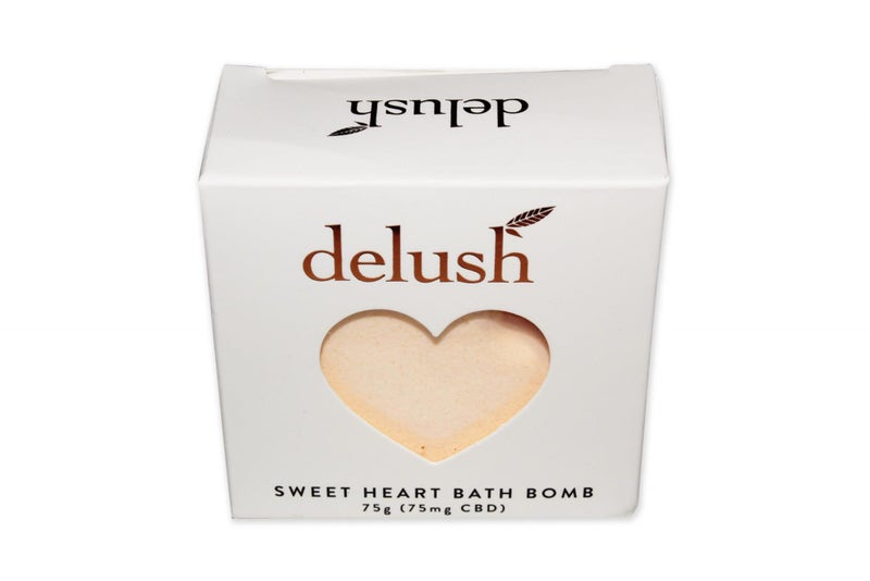 Delush - 75mg CBD Sweet Heart Bath Bomb