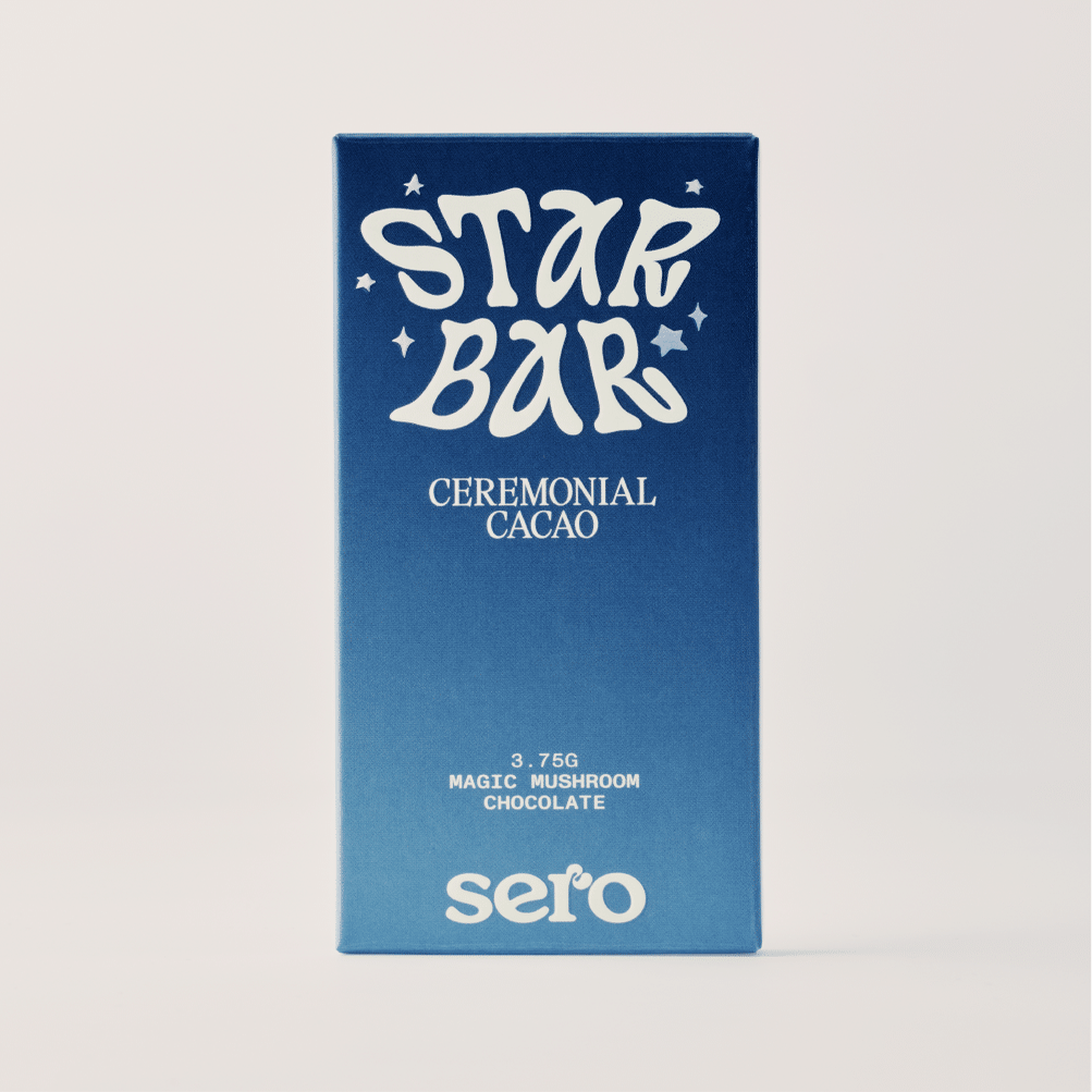 Magic mushroom chocolate bar ceremonial cacao star bar