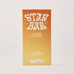 Sero Caramel Magic Mushroom Chocolate Bar – Front View of Psilocybin-Infused Artisan Treat