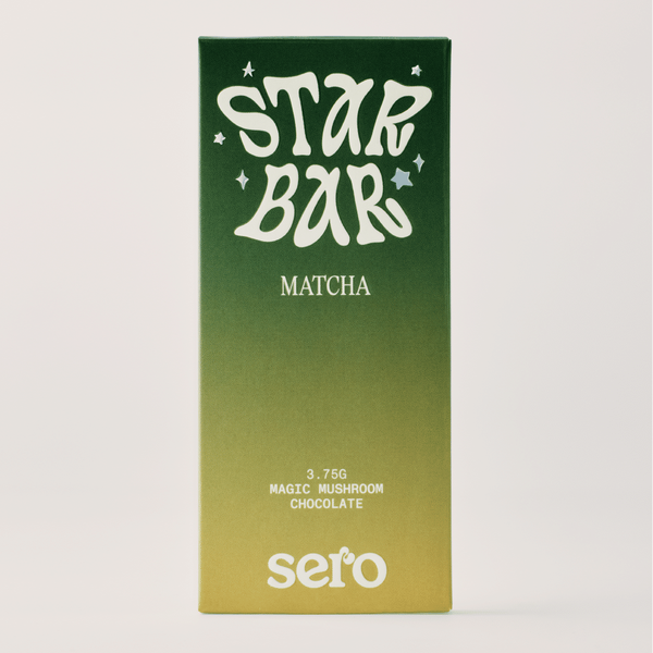 Magic mushroom chocolate bar matcha flavoured