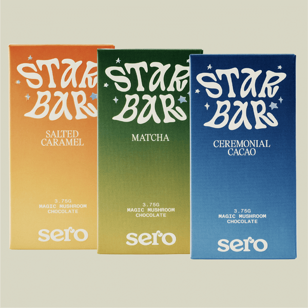 Sero Star Bar Bundle – Try All Three Psilocybin Chocolate Flavors: Matcha, Salted Caramel, and Cacao