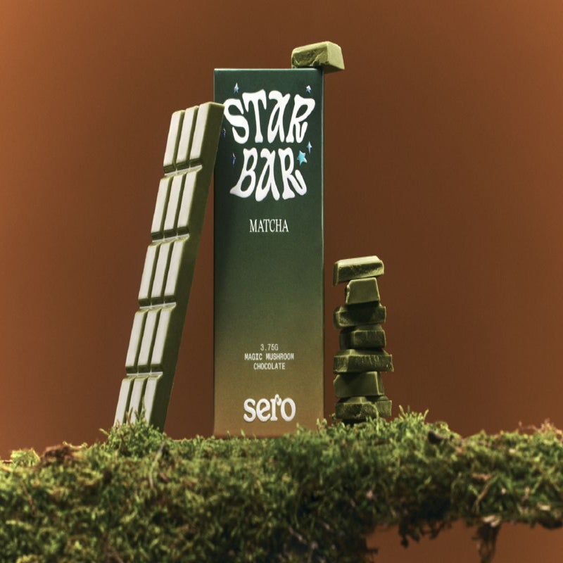 Microdose-friendly Matcha Mushroom Chocolate Bar by Sero – Handcrafted Psilocybin Edible for Rooted Energy