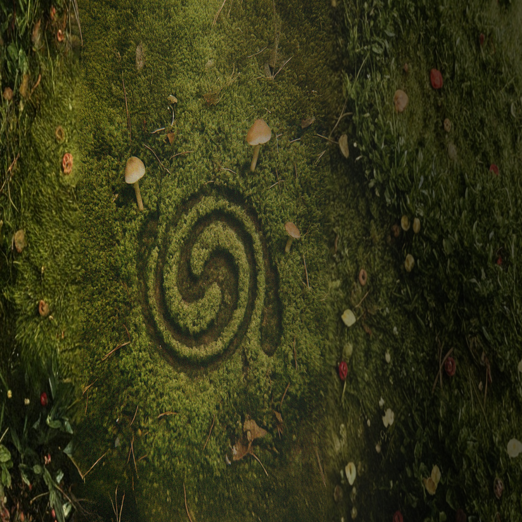 Sero Moss and Magic Mushrooms with spiral imprint