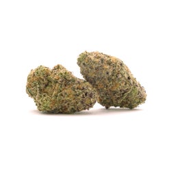 Two small Lucky Farms Wedding Cake cannabis buds