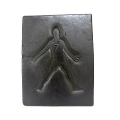 Slab of Hive Ronaldo Hash with a running-player silhouette embossed into its grey surface