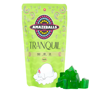Amazeballs Tranquil Apple Packaging and Product side by side
