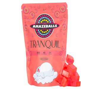 Amazeballs Tranquil Watermelon Packaging and Product Side by Side