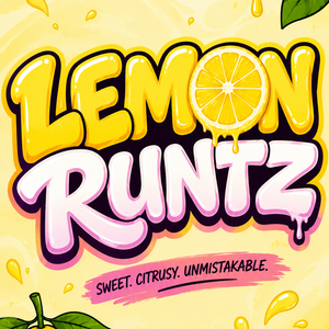 Lemon Runtz illustrated logo graphic with a dripping lemon slice and bubble-letter text on a yellow background