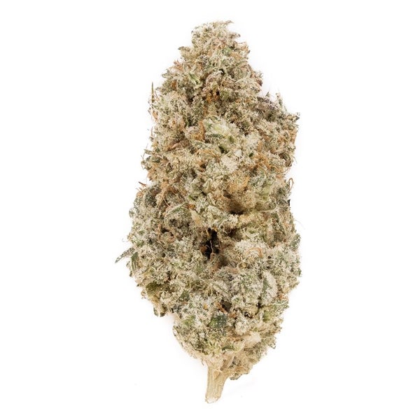 Lemon Head cannabis strain on white background.