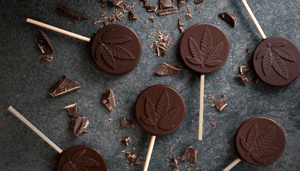 circular weed chocolate edibles made into popsicles